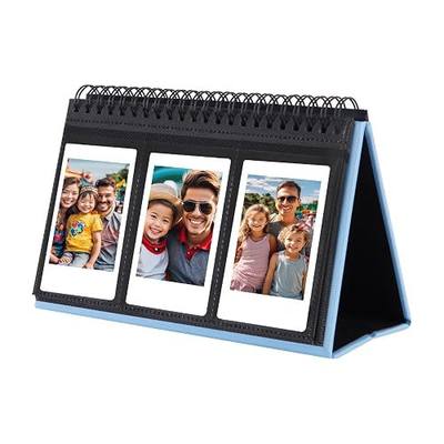 Veicevol 96 Pockets Mini Photo Album for Fujifilm Instax Mini Camera, Blue | Desktop Display Album, PU Leather Cover, for Instax Mini Instant & Polaroid Camera, 2x3 Photo Albums, Your Memory Companion