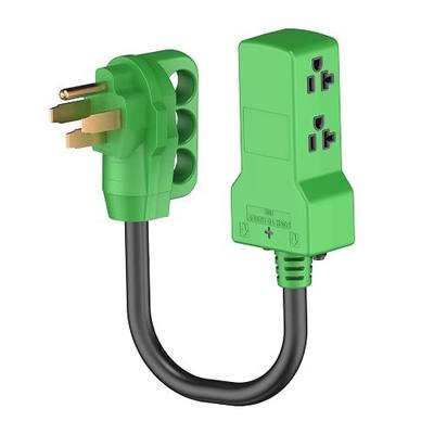 RVGUARD 50 to 20 Amp RV Distribution Adapter Cord, 1.8 FT | NEMA 14-50P to 4X 5-20R, Multiple Household Outlet, 20 Amp Circuit Breaker, RV Generator Distribution Cord