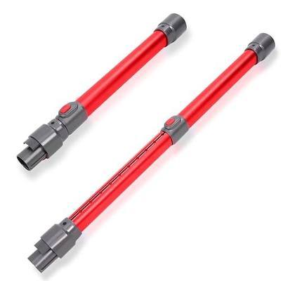 Extension Telescopic Wand Compatible with Dyson V7 V8 V10 V15 Cleaner Red | Replacement Quick Release Rod Stick Adjustable Length Range 17.7 to 27.2 Inch