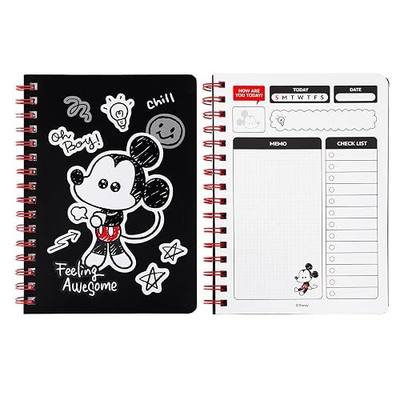 MINISO Disney Stitch & Angel MIckey DIY Notebook with Removable Charms and stickers,A5 Lined Journal Cute Cartoon Themed Diary Portable Travel Notebook for School, Office,for Stitch Fans (Mickey)