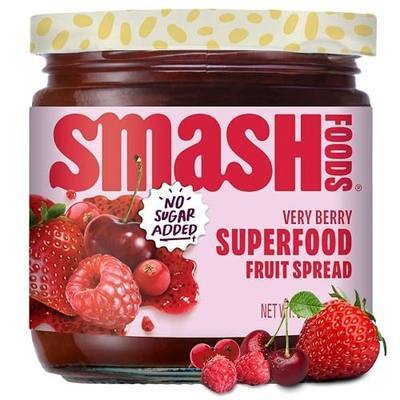 Smash Foods Very Berry Superfood Fruit Spread, No Sugar Added, 8 oz