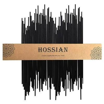 HOSSIAN Reed Diffuser Sticks, Essential Oil Aroma Diffuser Sticks Refill Replacement for Aroma Fragrance (Black Fibre17Inch*3.5mm 60PCS)