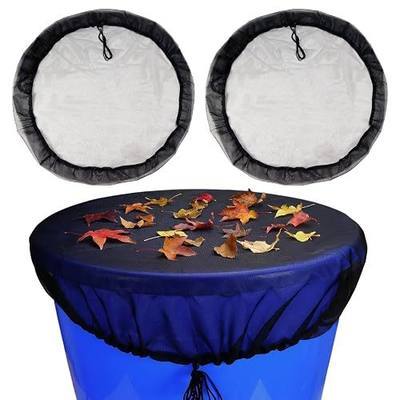 2 Pcs Mesh Cover for Rain Barrel, 38.5 Inch Black Rain Barrels Net Cover, Water Collection Bucket Screen Covers to Keep Leaves Debris Out