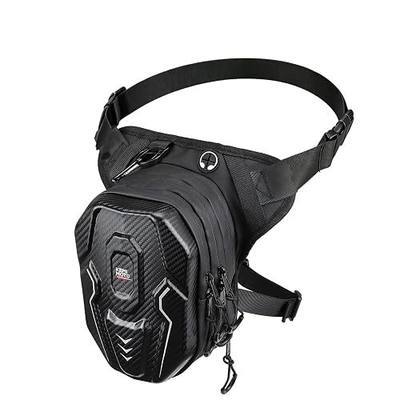 KEMIMOTO Motorcycle Thigh Bag for Men Women, EVA Hard Shell Leg Bag | Water-Resistant, Anti-Theft, Adjustable, Reflective, Breathable Lightweight