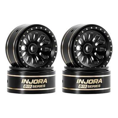 INJORA D19 Ripple 0.7" Black Brass Beadlock Wheels for 1/30 SCX30 (W7005)
