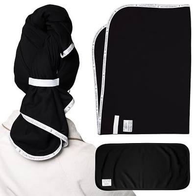 Curlfriend Collective Cotton Cloud T-Shirt Hair Towel Duo, Black to Basics | XL + Mini Hair Drying Towels for Curly Hair, No-Slip Plopping Towel, Ultra Absorbent Cotton