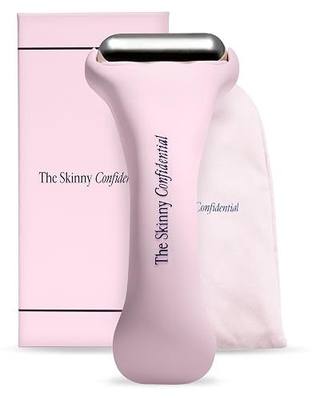 The Skinny Confidential Stainless Steel Ice Roller for Face | Reduce Puffiness, Redness & Headaches – Cooling Facial Roller for Skin Care - Beauty & Spa-Like Experience at Home