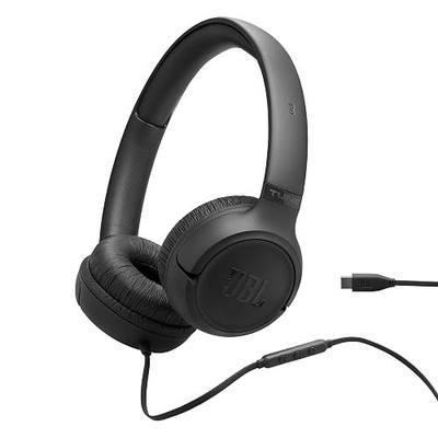 JBL Tune 530C - Hi-res USB-C Wired on-Ear Headphones and JBL Pure Bass Sound, Wide Compatibility, 3-Button Remote with Microphone, Easy EQ presets & Tangle-Free Flat Cable (Black)