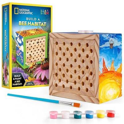 National Geographic Build a Bee Habitat Nature Craft Kit for Kids | Build and Paint a Mason Bee House, Outdoor Nature Craft, Pollinator Learning, Solitary Bee Hotel, Birthday Gift