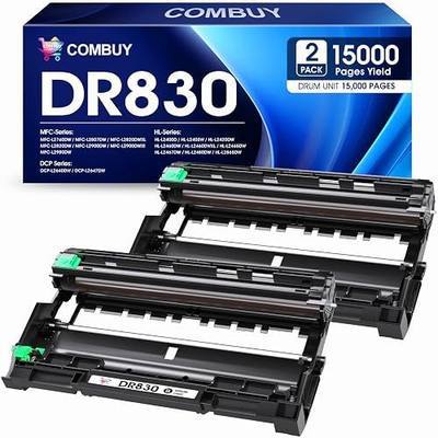 DR830 Drum 2 Pack (Not Toner) Replacement for Brother DR830 Drum DR-830 TN830 TN-830 Drum Unit Use with HL-L2460DW DCP-L2640DW HL-L2480DW HL-L2400D HL-L2405W MFC-L2820DW Printer
