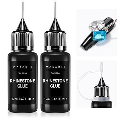 Makartt 2Pcs Rhinestone Glue, Strong Hold 3D Gel Nail Art Nail Gem Glue | UV Cured Nail Glue for Nail Charms and Gems Jewelry Diamond for DIY Manicured at Home Beauty Gifts for Women