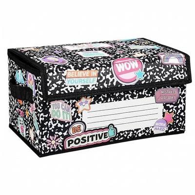 LemonRoad Compostion Notepads Prizes Box for Back to School Classroom Treasure Chest Box for Prize Foldable Storage with Lid Prizes Awards Chest Memory for Teacher Gifts Nursery Room Decor