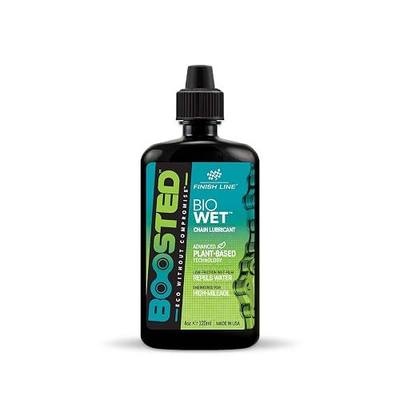 Finish Line Boosted Bio Wet Bike Chain Lubricant, Plant-Based High Performance Formula, Water-Repelling Wet Film for All Conditions Cycling, 4 oz | bike-oils
