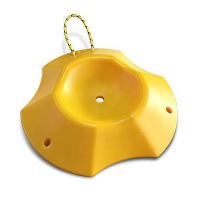 ROBLOCK Trailer Wheel Dock with Rope, Tongue Jack Wheel Chock Compatible with 6" & 8" Single/Dual Wheels, Trailer Wheel Stop Stabilizer for Camper Truck Boat Trailer, RV Parking Accessories, Yellow