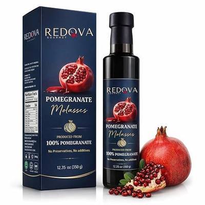 REDOVA Traditional Pomegranate Molasses (Nar Ekşisi) 12.35 fl oz (350 ml) – One Ingredient, No Added Sugar – Naturally Tart Turkish Pomegranate Molasses for Salads, Marinades & Savory Cooking