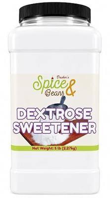 Dextrose Powder 5 lb | Corn Sugar Sweetener | Baking, Fermentation, Candy Making & Beverages | Bulk Container | Dasher's Spice & Beans