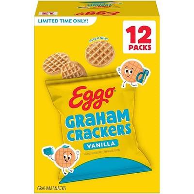 Eggo Graham Crackers, Kids Snacks, Vanilla, 12oz Box (12 Pouches)