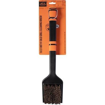 Traeger Grills Hot n' Cold Grill Cleaning Brush – Natural Palmyra Bristles for Hot & Cold Grate Scrubbing, Deep Clean & BBQ Maintenance