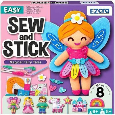 EZCRA Fairy Sewing Kit for Kids Ages 4-8 - 8 Felt DIY Projects | Learn to Sew Craft Kit - Beginner Sewing Projects for Girls - Gift for Kids with Full Instructions & Felt Stickers