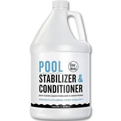 Pool Stabilizer - Cyanuric Acid Pool Stabilizer, Liquid Chlorine Stabilizer for Pool Chemicals, Swimming Pool Conditioner Stabilizer, for Salt Pool & Chlorine, 1 Gallon