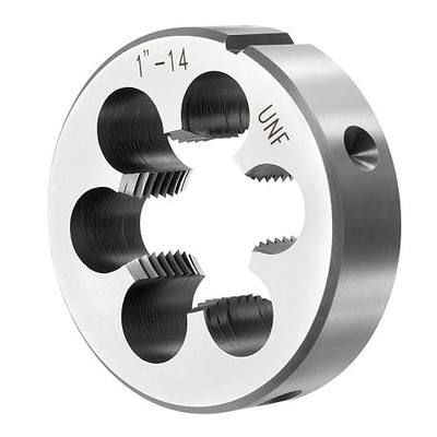PATIKIL 1"-14 UNF Round Threading Die, Right Hand Alloy Steel Machine Thread, Non-Adjustable Repair Screw Cutting Tool for Mild Steel, Copper, Aluminum
