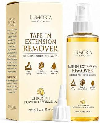 Tape in Extension Remover Spray, Fast Acting Wig Glue Remover & Adhesive Residue Hair Glue Remover, Lace Wigs, Hairpieces & Double Sided Extension Tape in Remover, Gentle on Skin, 4oz/118ml
