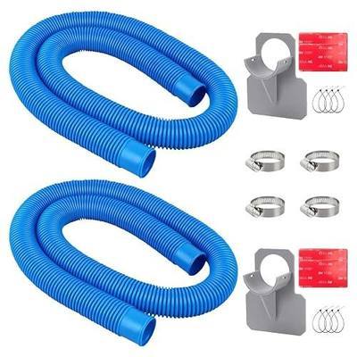 1-1/4" Pool Hoses Kit Replacement for Above Ground Pools – 1.25" Pool Filter Pump Hose with Hose Holders & Clamps Compatible with Intex Pool Filter Pump 607, 637 (Blue -2 Pack)