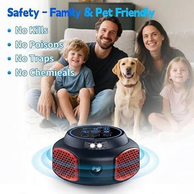 Ultrasonic Mouse Repellent Pest Control Repeller, Mouse Traps for Rodent, Mice, Ant, Rat, Squirrel, Bug, Roach, Bat, Rat & Mice Repellent Device for House Plug in Indoor for Home 2Pack Black Red