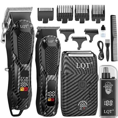 Professional Hair Clippers for Men Rechargeable Cordless Beard Trimmer & Electric Shaver, Hair Cutting Kit with LCD Display Gift for Dad, Husband, Men