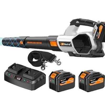 Sihuird Leaf Blower Cordless, 765CFM Electric Leaf Blowers with 2 x 7.8Ah Batteries and Dual Rapid Charger, 3- Speed & Turbo Mode, with LED lighting, 1 x Shoulder Strap, Blowers for Lawn Care - SL9501