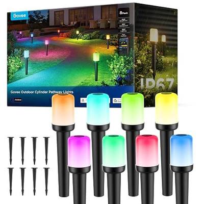Govee Outdoor Cylinder Pathway Lights, 8 Pack, 425 Lumens, IP67 Waterproof | 60+ Preset Scene Modes, Outdoor Decor for Path, Patio, Garden, Lawn, Compatible with Alexa, Google Assistant, Matter