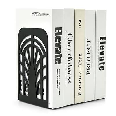 Heavy Duty Metal Bookends for Heavy Books, Non Slip Set of 2 | Heavy Duty Support | Supports Heavy Books | Non-Slip Base |Modern Arch Design |Steel Construction |Home & Office