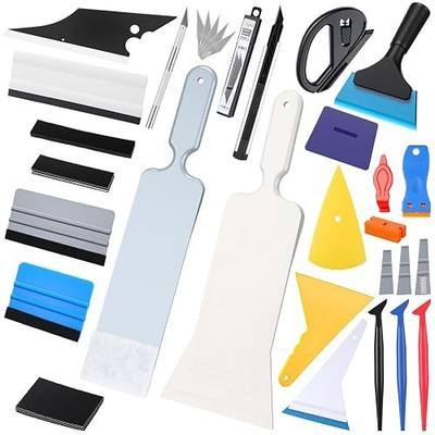 Boao 50 Pcs Vehicle Vinyl Wrap Applicator Tool Kit Car Wrap Squeegee Kit Automotive Window Tint Tools Magnetic Holder Vinyl Wraps for Car Wrapping