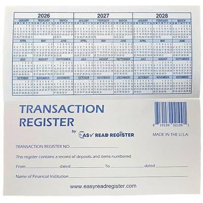 Checkbook Registers, 26-27-28 Calendars, Made in USA