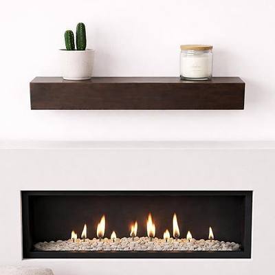 Mantel Shelf - Floating Mantel - 3 Ft Dark Walnut | Solid Wood, 36 in L x 6.5 in D x 7.28 in H, Lightweight Hollow Core, Wall Mount Hardware Included, Farmhouse Style
