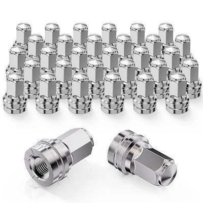 MZS M14x1.5 Lug Nuts for 2017-2025 F250 F350 Super Duty Wheel Chrome 32PC | Alloy Steel Lugnuts, One-Piece Design, 21mm Hex Closed End, 1.9" Height, Mag Seat, 72h Salt Spray Tested, Replace HCPZ-1012-B