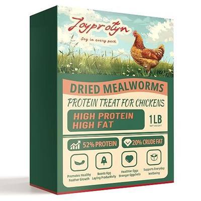 1LB Non-GMO Dried Mealworms - High Protein Natural Feed & Chicken Treats for Chickens, Ducks, Wild Birds, Quails & Reptiles - Support Egg Production & Feather Growth