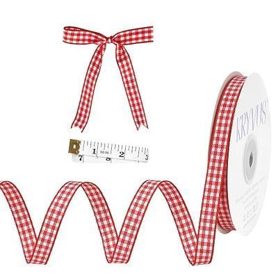 Red Gingham Ribbon 3/8 Inch x 30 Yards for Xmas Decor, Double Faced | Double Sided Red and White Gingham Ribbons Checkered Plaid Ribbon for Crafts, Gift Wrapping, Christmas, Picnic, Bows, Wreaths