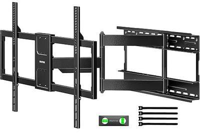 monTEK Heavy Duty TV Wall Mount for 50–100 inch XL TVs up to 176 lbs | +5°/-15° Tilt,±90° Swivel,±5° Leveling,4X Load Tested,25” Long Articulating Arm,Max VESA 800x600,Preassembled,16–24” Studs