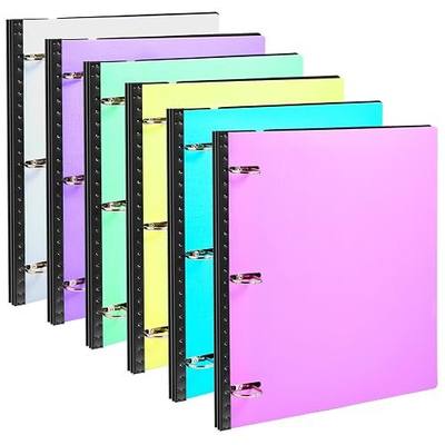 WOT I 6-Pack 1 Inch Telescoping 3 Ring Binder, Expandable Flexible Binder - Patented Design for Easy Portability, Holds 8.5"x11" Paper, Perfect for School, Office&Home Organization (Assorted Pastels)