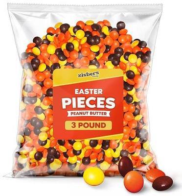 Peanut Butter Chocolate Candy Pieces Bulk 3 Pound Bag – Colorful Candy Coated Peanut Butter Bites - Easter Candy for Egg Hunts, Candy Bowls, Basket Stuffers, Baking & Dessert Toppings