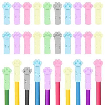 LanMa Cat Paw Pencil Top Erasers, 30 Pack Eraser Caps Pencil Extenders, Cap Pencil Eraser Toppers for Kids, Tip Protectors, Classroom Prizes