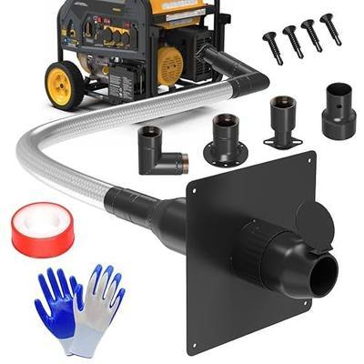 LCGP Generator Exhaust Extension Silencer Kit with Upgraded 304 Stainless Steel Flex Pipe Hose and Muffler Reduce Noise by 50% Three Adapters&Mounting Plate Universally Fit for All Portable Generators