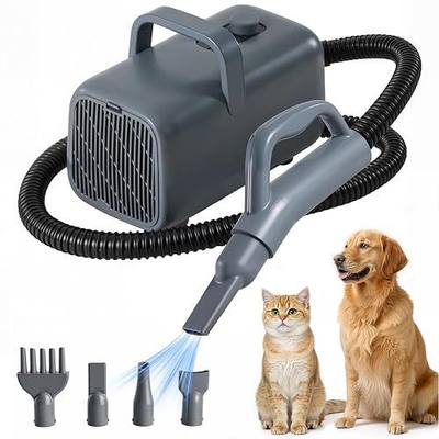 Dog Hair Dryer for Grooming, 1550W High Velocity, Grey | Low Noise Pet Dryer for Cats, Pet Blow with Heater for Grooming, Dogs Other Animals Hair Trimmer