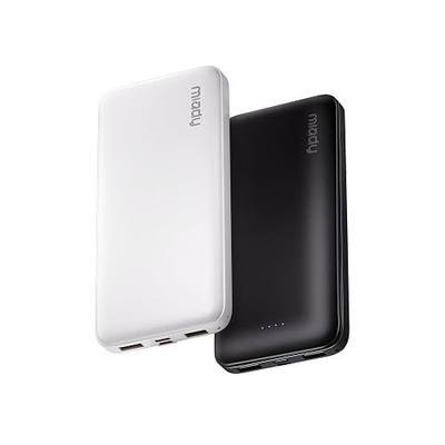 Miady 2-Pack Portable Charger, Slim 10000mAh Power Bank Travel Battery Pack | Dual USB丨3 Outputs 2 Inputs丨for Backpack Travel Camping丨Slim丨Compatible with iPhone Android etc丨Flight-Safe丨37Wh丨Black+White