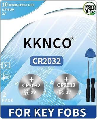 CR2032 Key Fob Replacement Batteries - Universal Fit, Compatible with Car Key Fobs Requiring CR2032 Battery (2-Pack) Installation Video and Tools Included