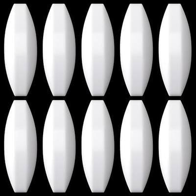 Qunclay 10 Pack Magnetic Stirrer Stir Bar 10mm×30mm 1.18 Inch Length PTFE Magnetic Mixer Stir Bar Rod for Industrial/Laboratory, Olive Shape, White