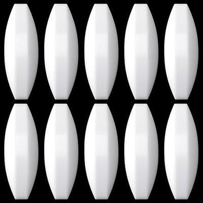 Qunclay 10 Pack Magnetic Stirrer Stir Bar 8mm×20mm 0.79 Inch Length PTFE Magnetic Mixer Stir Bar Rod for Industrial/Laboratory, Olive Shape, White