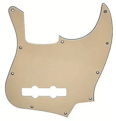 4 String Jazz Bass Pickguard - 10 Hole Scratch Plate Compatible with USA/Mexico Fender Standard Jazz Bass (Cream 3-Ply)