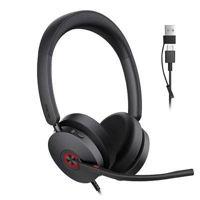 Yealink UH48 ANC Wired USB-C/A Headset,6 AI Noise-Canceling Microphones | Teams/Zoom Certified, Dual-ear Headphones, Call Center,Home,Plug & Play for Laptop/Phone/Computer,Dynamic EQ, 360° Busylight